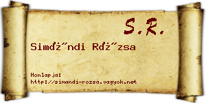 Simándi Rózsa névjegykártya
